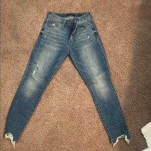 Lucky Brand Blue Skinny Jeans with Distressed Details